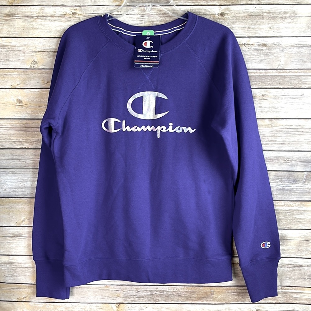 NWT Champion Holographic logo sweatshirt